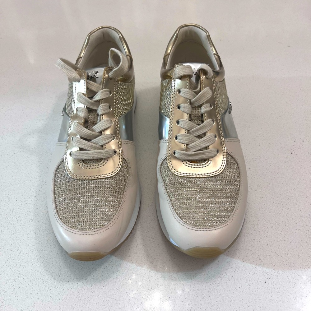 Michael Kors Gold/Silver/Cream 8.5 Sneakers